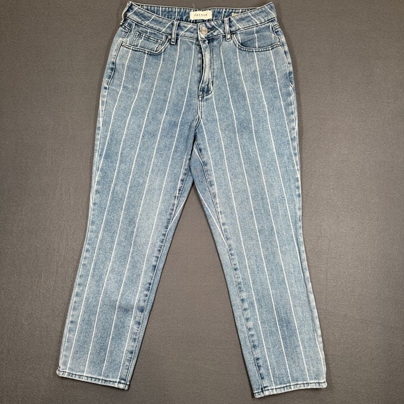 PacSun Denim - PacSun Jeans Womens 28 Blue White Striped Denim Mom Fit High Rise‎ Straight Leg